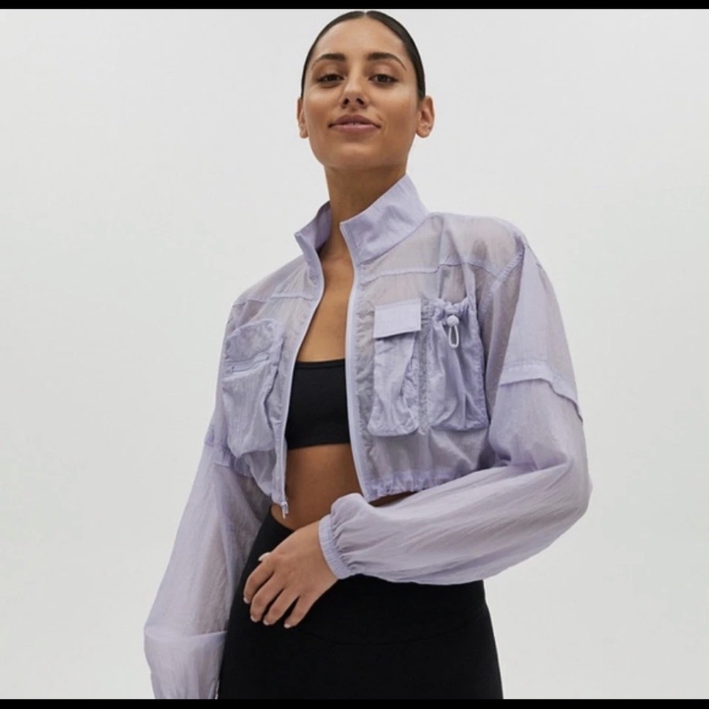 Aritzia lavender Purple cropped TNA Alameda Jacket Cropped  0072